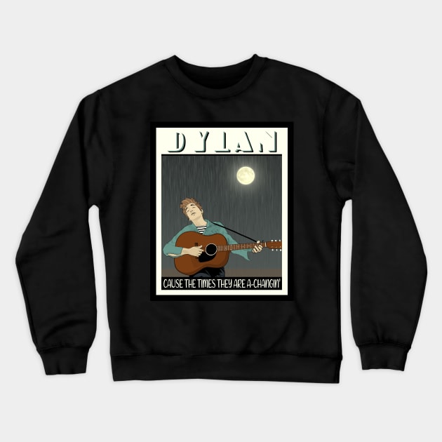 Dylan's Music Poster Crewneck Sweatshirt by Seiglan